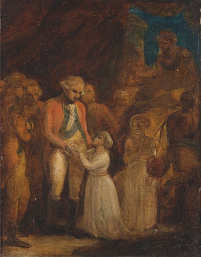 De twee zonen van Tipu Sahib, sultan van Mysore, overgedragen als gijzelaars aan generaal Cornwallis door Robert Smirke